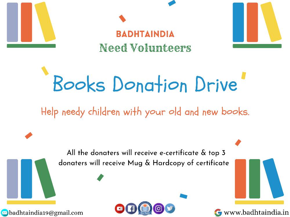 Donate books: A gift for Life | Book Donation Drive by Badhta India